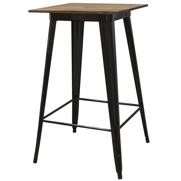 Amerihome Pub Height Table 24"X24" W/ Rosewood Top and Metal Legs, Seats 2 to 4 SWPUBTB